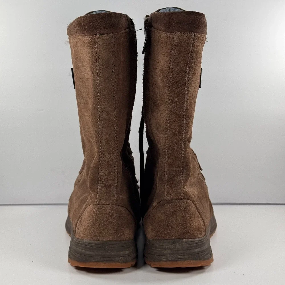 Teva 4334 Vero Brown Suede Lace Up Side Zip Mid Calf Hiking Boots Y5/W6.5